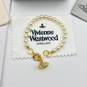 Vivienne Westwood Saturn Baroque Pearl Bracelet - Gold